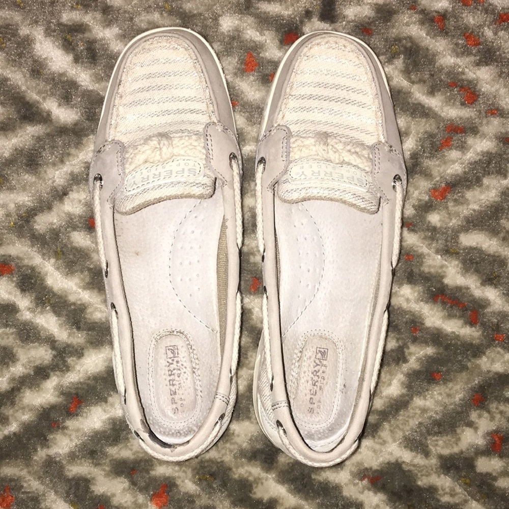 Sperry Silver and Grey Women’s Boat Shoes